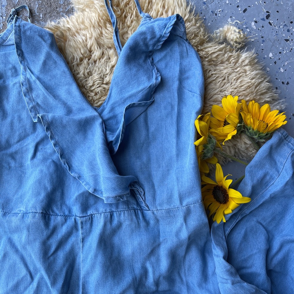 Gorgeous chambray soft denim colored jumpsuit
